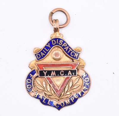 Lot 277 - CASED 1930S 9CT GOLD DAILY DISPATCH FOOTBALL MEDAL BADGE