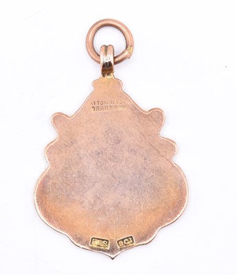 Lot 277 - CASED 1930S 9CT GOLD DAILY DISPATCH FOOTBALL MEDAL BADGE