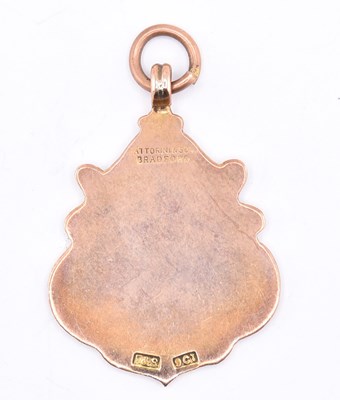 Lot 277 - CASED 1930S 9CT GOLD DAILY DISPATCH FOOTBALL MEDAL BADGE