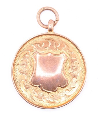 Lot 238 - HALLMARKED 9CT GOLD FOOTBALL MEDAL BADGE 1927-1928