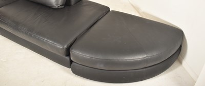 Lot 437 - LIGNE ROSET - A LARGE SEVEN SEATER BLACK LEATHER SOFA