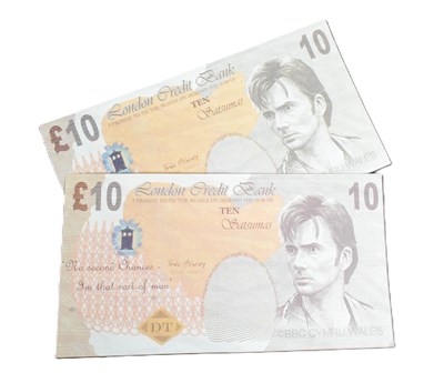 Lot 193 - DOCTOR WHO - THE RUNAWAY BRIDE - ORIGINAL PROP BANK NOTES