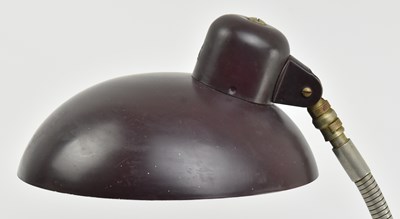 Lot 517 - SIS - 1960S GERMAN BAUHAUS CHROME DESK LAMP IN BURGUNDY