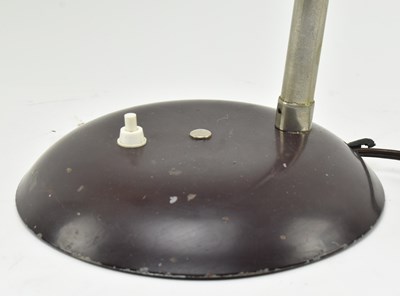 Lot 517 - SIS - 1960S GERMAN BAUHAUS CHROME DESK LAMP IN BURGUNDY