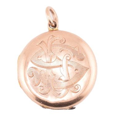 Lot 112 - GEORGE V HALLMARKED 9CT ROSE GOLD ENGRAVED LOCKET PENDANT