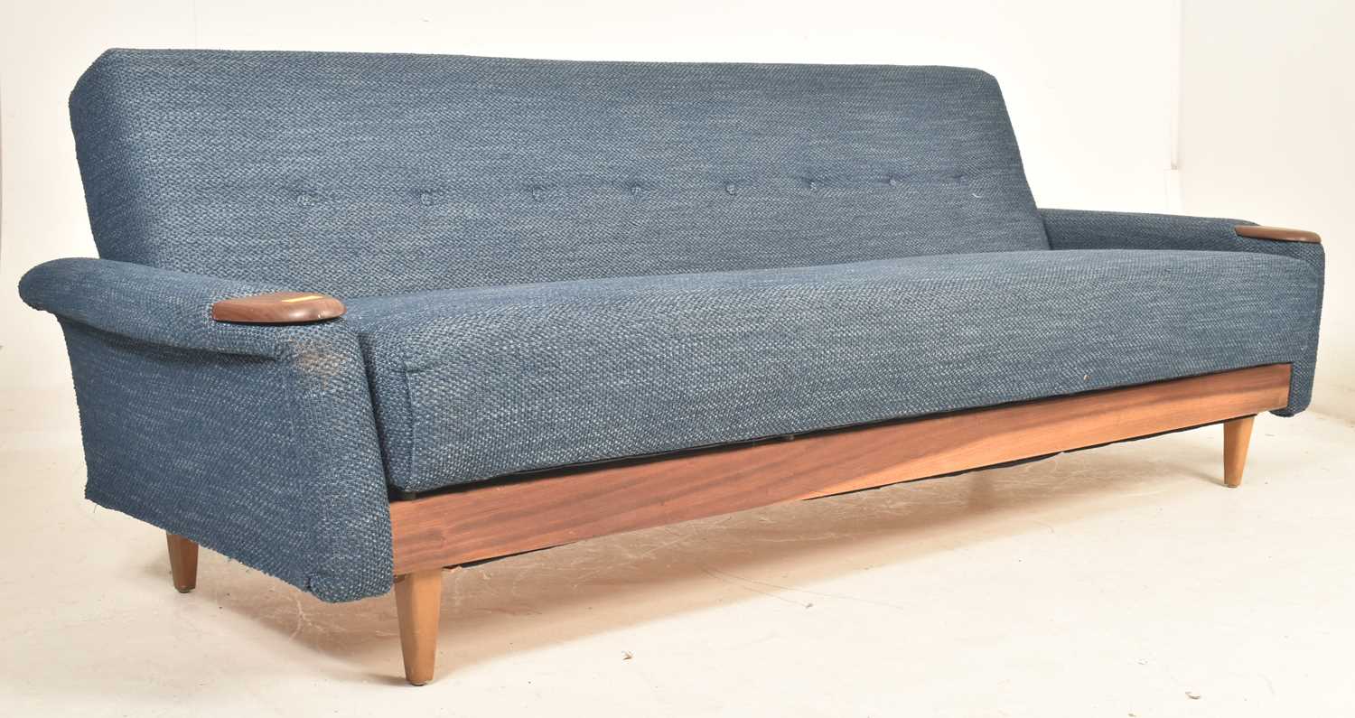 Lot 485 - 20TH CENTURY DANISH THREE SEATER SOFA / DAYBED
