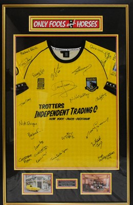 Lot 80 - ONLY FOOLS & HORSES - CAST SIGNED FOOTBALL SHIRT - INC DAVID JASON