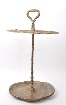 Lot 1006 - VICTORIAN ARTS & CRAFTS BRASS SNAKE UMBRELLA / STICK STAND