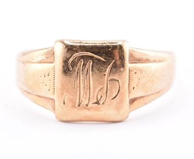 Lot 467 - HALLMARKED 9CT GOLD SIGNET RING