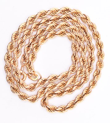 Lot 358 - 9CT GOLD ROPE TWIST NECKLACE CHAIN