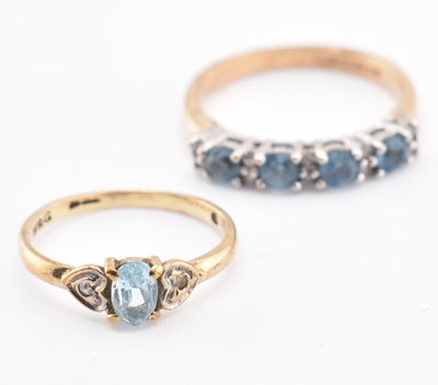 Lot 389 - TWO 9CT GOLD GEM SET RINGS