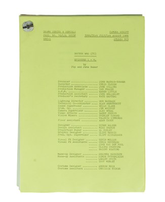 Lot 190 - DOCTOR WHO - TRIAL OF A TIMELORD - ORIGINAL CAMERA SCRIPT