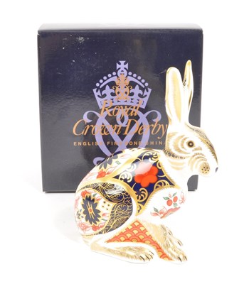 Lot 1 - ROYAL CROWN DERBY - OLD IMARI HARE LIMITED EDITION PAPERWEIGHT