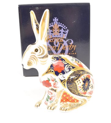 Lot 1 - ROYAL CROWN DERBY - OLD IMARI HARE LIMITED EDITION PAPERWEIGHT