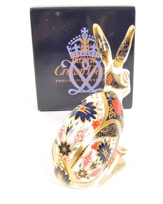 Lot 1 - ROYAL CROWN DERBY - OLD IMARI HARE LIMITED EDITION PAPERWEIGHT