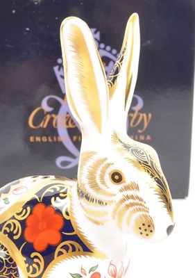 Lot 1 - ROYAL CROWN DERBY - OLD IMARI HARE LIMITED EDITION PAPERWEIGHT