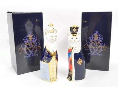 Lot 14 - ROYAL CROWN DERBY - ROYAL CAT CATHERINE & ROYAL CAT WILLIAM