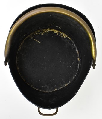 Lot 221 - PRIVATE COLLECTION OF DERREN BROWN - BLACK PAINTED METAL & BRASS COAL SCUTTLE