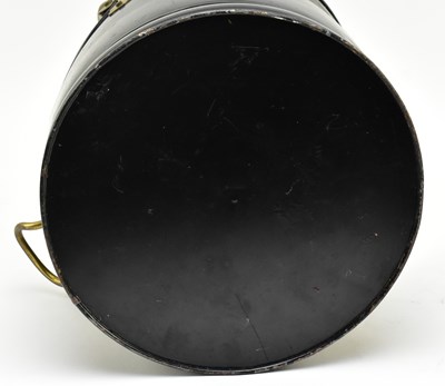 Lot 221 - PRIVATE COLLECTION OF DERREN BROWN - BLACK PAINTED METAL & BRASS COAL SCUTTLE