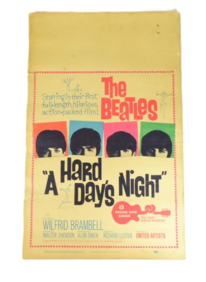 Lot 72 - THE BEATLES - A HARD DAY'S NIGHT - ORIGINAL SHOWCARD POSTER 1964