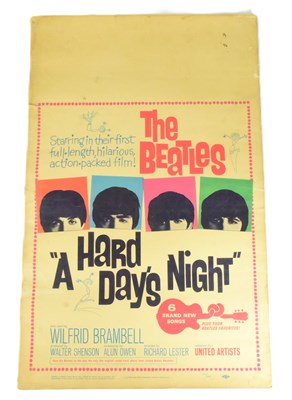 Lot 72 - THE BEATLES - A HARD DAY'S NIGHT - ORIGINAL SHOWCARD POSTER 1964