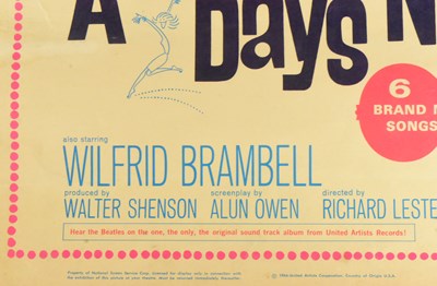 Lot 72 - THE BEATLES - A HARD DAY'S NIGHT - ORIGINAL SHOWCARD POSTER 1964