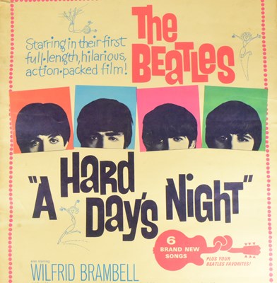 Lot 72 - THE BEATLES - A HARD DAY'S NIGHT - ORIGINAL SHOWCARD POSTER 1964