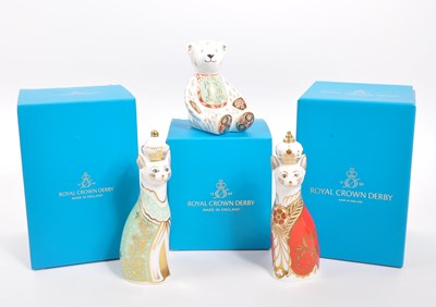 Lot 59 - ROYAL CROWN DERBY - LIMITED EDITION LOUIS & CHARLOTTE CATS