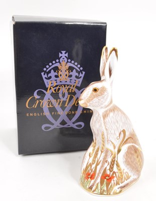 Lot 35 - ROYAL CROWN DERBY - MIDSUMMER HARE PAPERWEIGHT