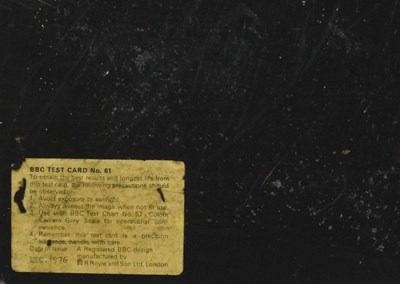 Lot 203 - BBC TEST CARD - ORIGINAL BBC PRODUCTION USED TEST CARD