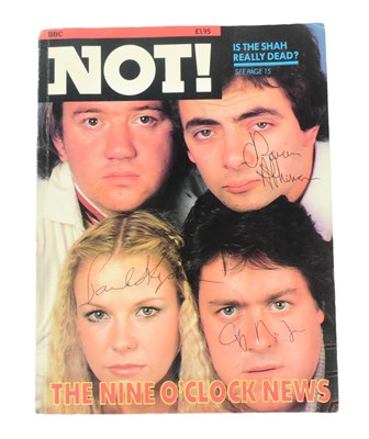 Lot 124 - NOT THE NINE O'CLOCK NEWS - BBC COMEDY - VINTAGE SIGNED BOOK