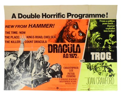 Lot 121 - DRACULA AD 1972 & TROG (1972) - ORIGINAL DOUBLE-FEATURE QUAD POSTER