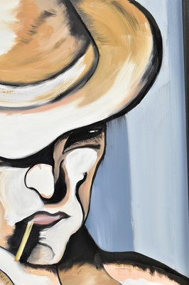 Lot 63 - GERALD HUCKS (B. 1942) - UNTITLED MAN WITH CIGARETTE