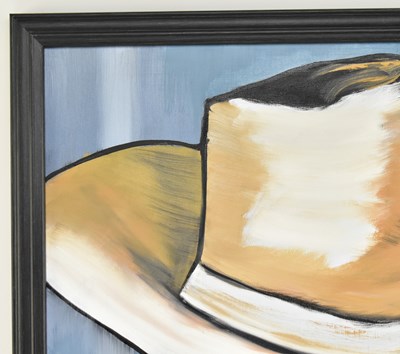 Lot 63 - GERALD HUCKS (B. 1942) - UNTITLED MAN WITH CIGARETTE