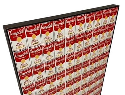 Lot 62 - JOHN LEWIS - CONTEMPORARY POP ART STYLE ANDY WARHOL'S CAMPBELL'S SOUP POSTER
