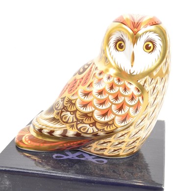 Lot 62 - ROYAL CROWN DERBY - GIANT PANDA & SHORT EARED OWL PAPERWEIGHTS