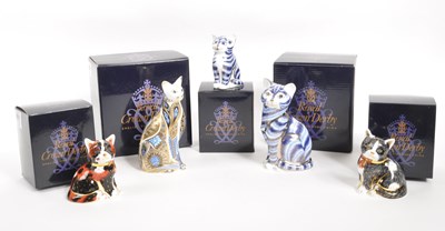 Lot 63 - ROYAL CROWN DERBY - COLLECTION OF CAT PAPERWEIGHTS