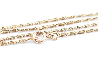 Lot 188 - 9CT GOLD FANCY LINK CHAIN NECKLACE