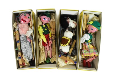 Lot 239 - PELHAM PUPPETS - X4 VINTAGE HAND PAINTED PELHAM PUPPETS