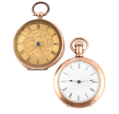 Lot 195 - TWO POCKET WATCHES INCLUDING ELGIN & 9CT GOLD OTHER AF