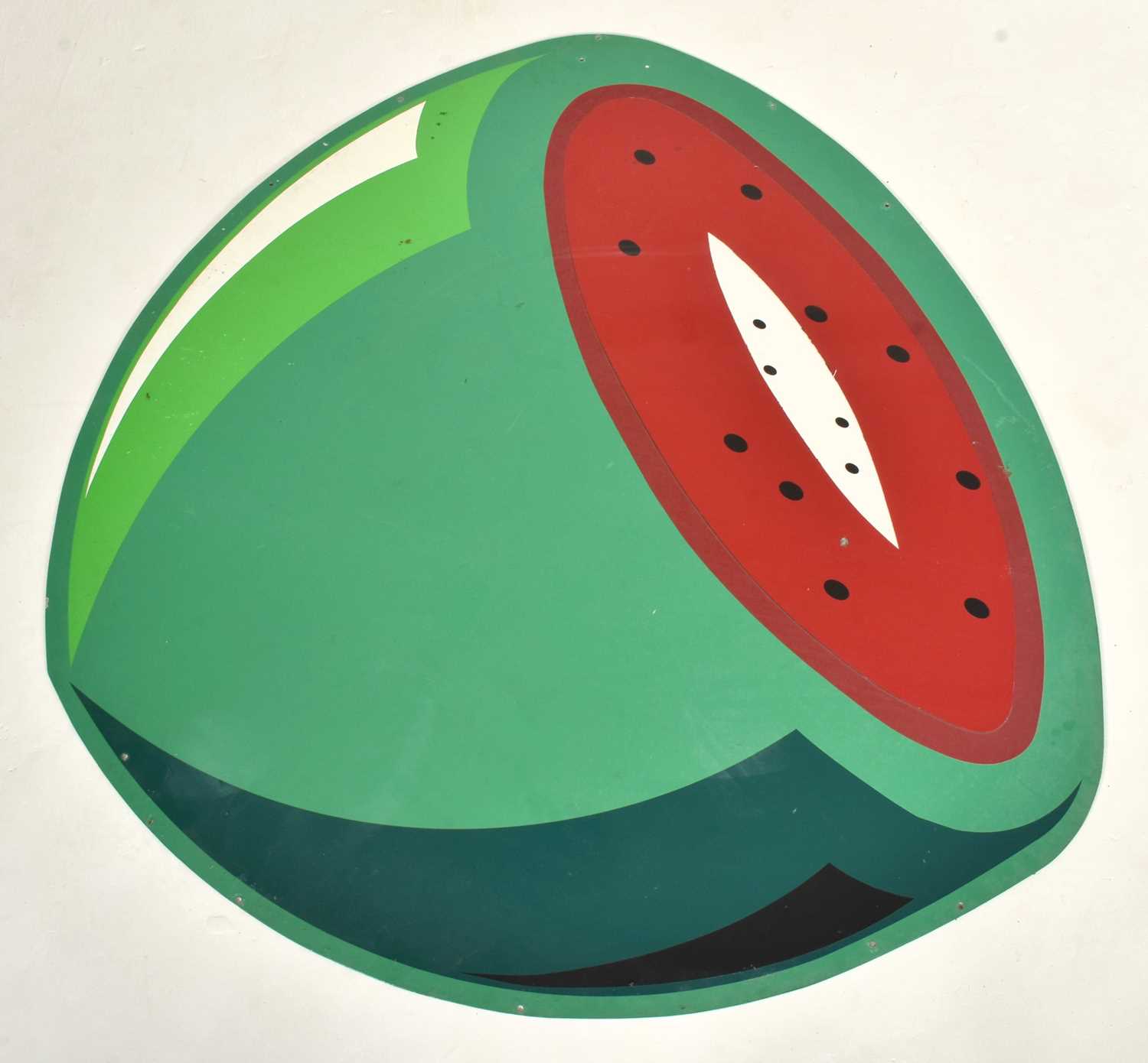 Lot 302 - LARGE 1970S ALUMINUM PAINTED ARCADE MELON DISPLAY