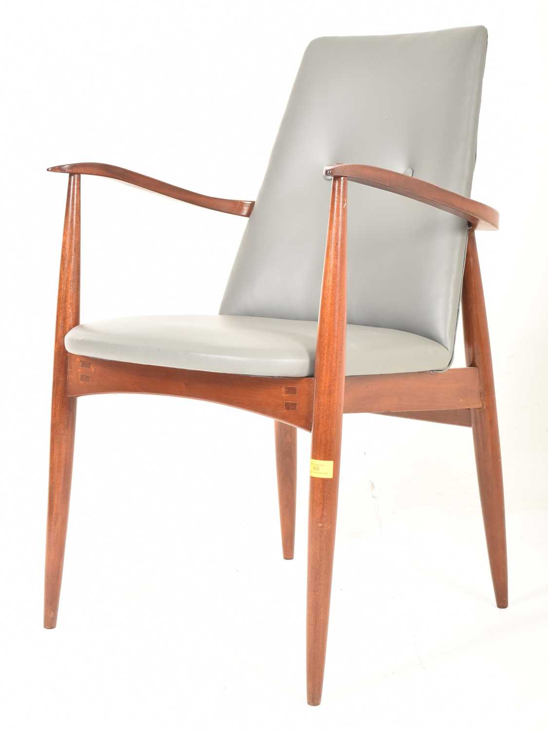Lot 560 - PETER HAYWARD X VANSON - RETRO 20TH CENTURY LEATHER & TEAK OFFICE ELBOW CHAIR