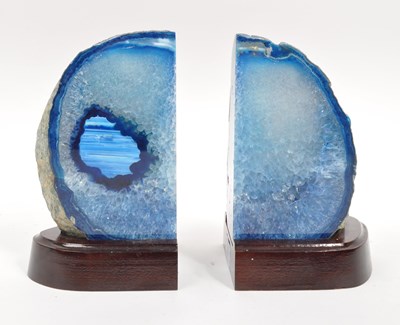 Lot 222 - PAIR OF AGATE GEODE BOOKENDS