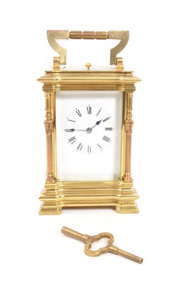 Lot 225 - MID CENTURY LARGE BRASS CARRIAGE CLOCK