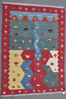 Lot 959 - 20TH CENTURY SOUTH WEST PERSIAN QASHGAI KILIM