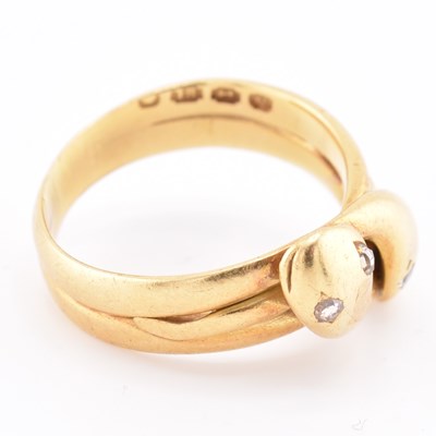 Lot 14 - VICTORIAN HALLMARKED 18CT GOLD & DIAMOND SNAKE RING