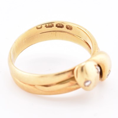 Lot 14 - VICTORIAN HALLMARKED 18CT GOLD & DIAMOND SNAKE RING