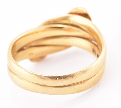 Lot 14 - VICTORIAN HALLMARKED 18CT GOLD & DIAMOND SNAKE RING