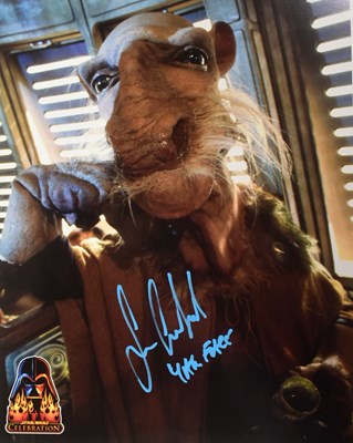 Lot 475 - STAR WARS - SEAN CRAWFORD - YAK FACE - OFFICIAL PIX SIGNED 8X10"