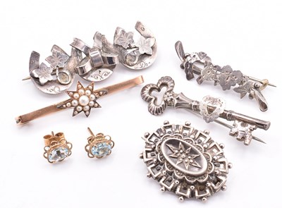 Lot 449 - COLLECTION OF ANTIQUE GOLD & SILVER JEWELLERY AF